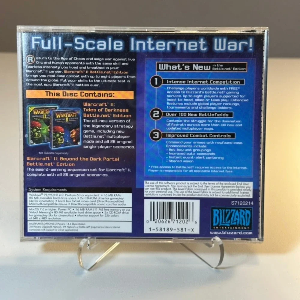 Warcraft II Battle Net Edition PC CD ROM Game Blizzard Entertainment Windows Mac